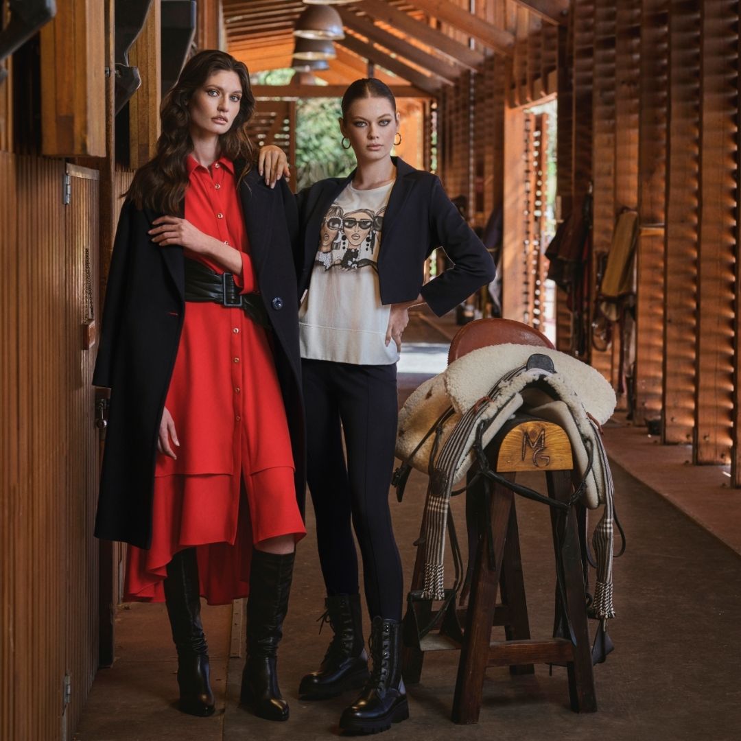 Cristina Barros Women's Long Shirt Dress in Red