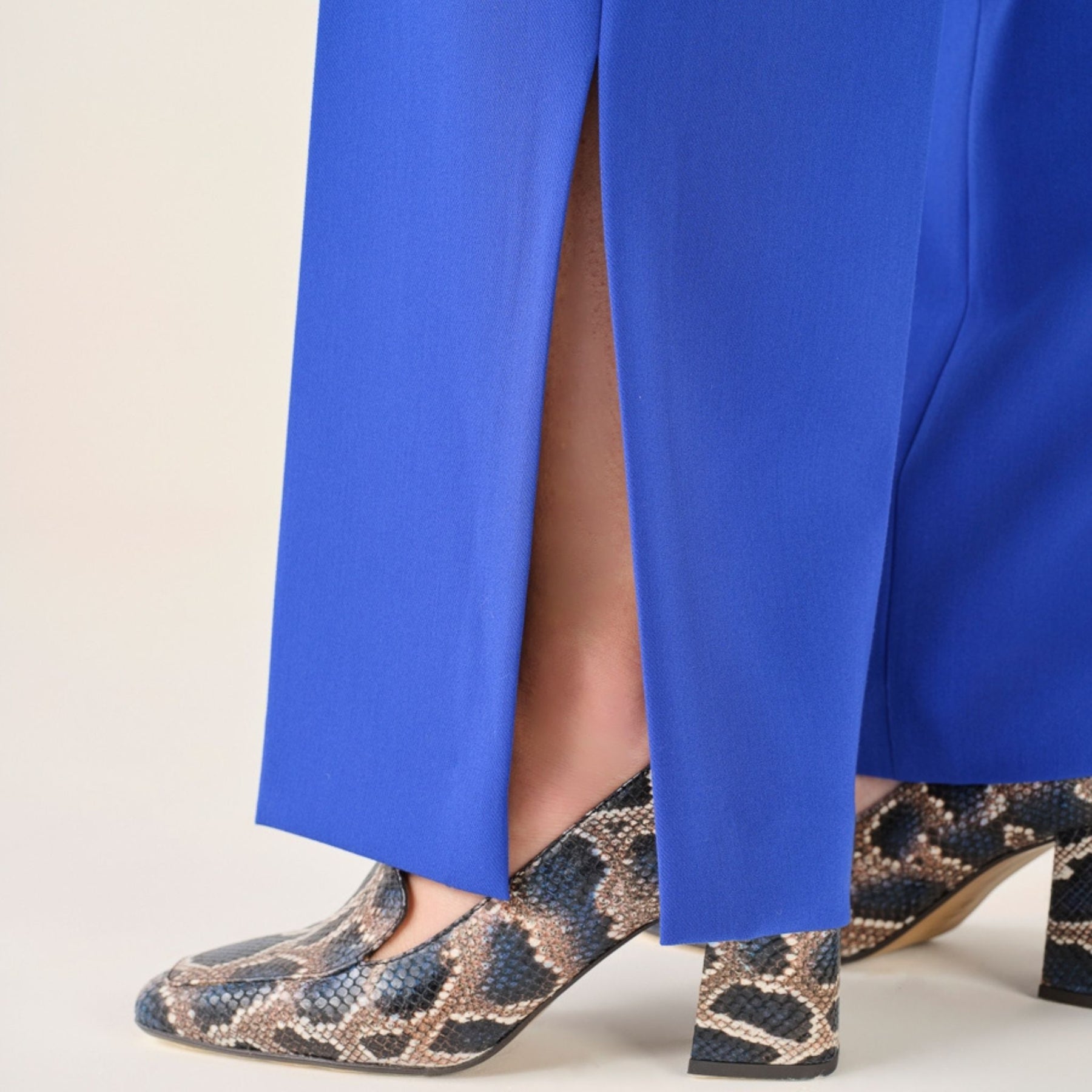 Cristina Barros Women's Plain Wide Trousers in Indigo