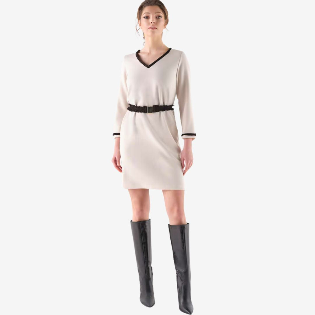 Cristina Barros Women's Short Dress in Cream