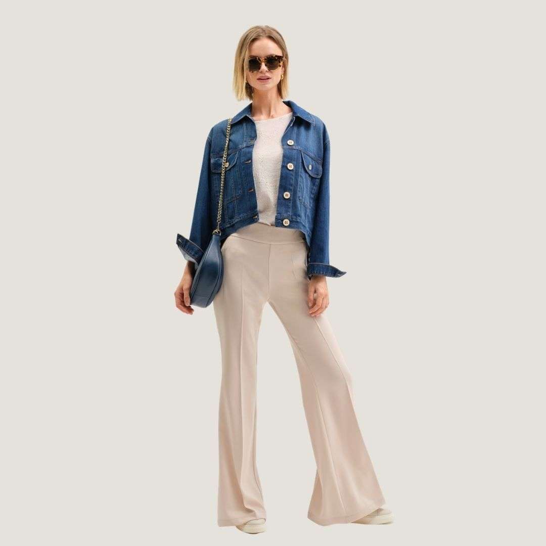Cristina Barros Women's Flared Pants in Cream