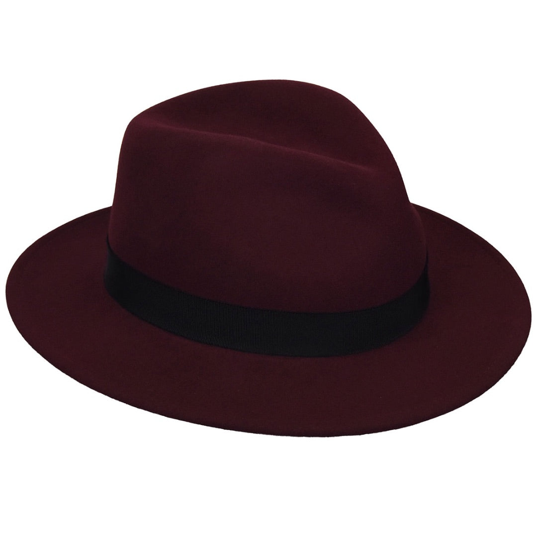 Bailey Curtis Fedora Hat in Port