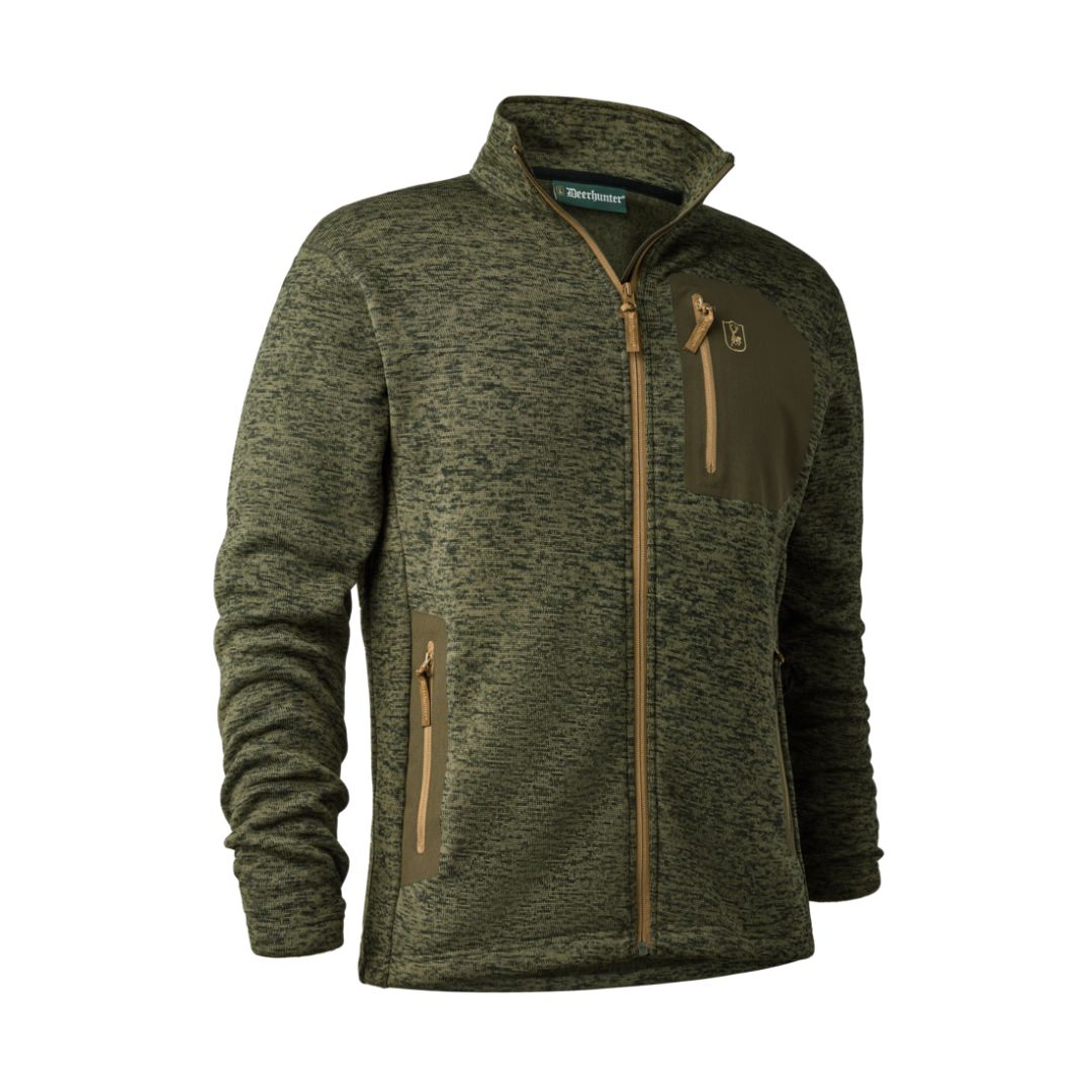 Deerhunter Men's Sarek Knitted Jacket in Olive Night Melange