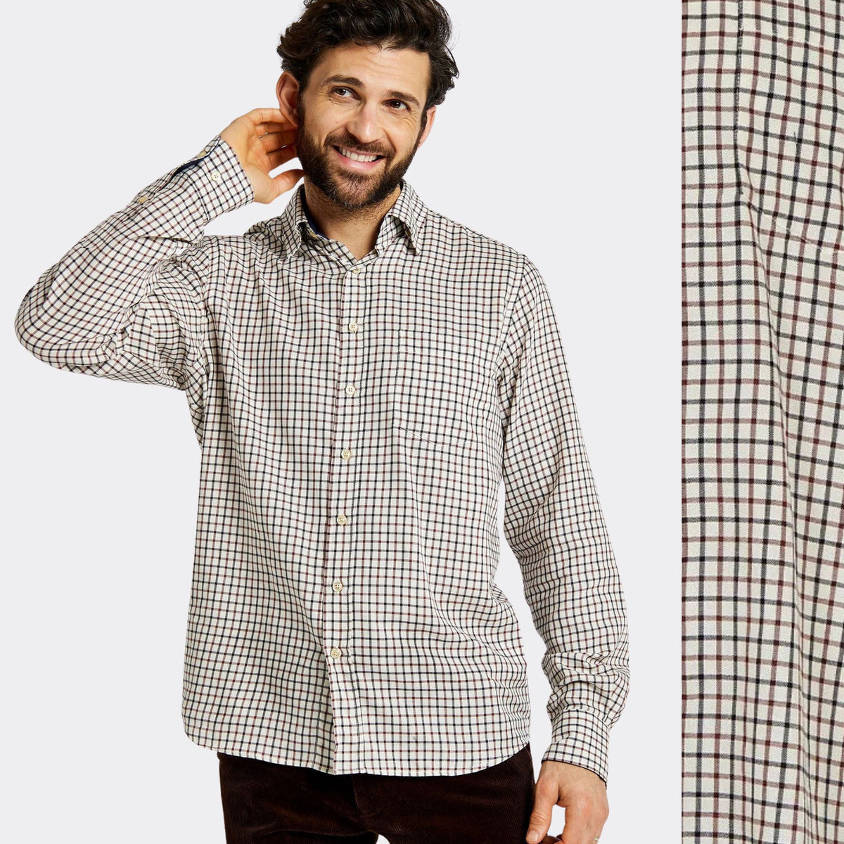 Dubarry Men's Connell Check Shirt in Ox Blood