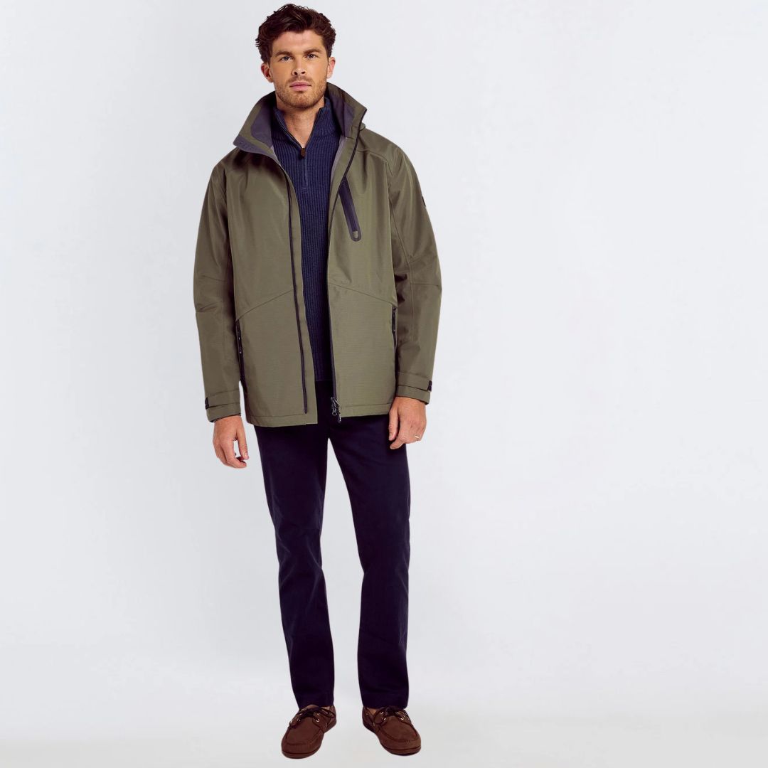 Dubarry Men's Crossbarry Waterproof Jacket in Kelp