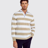 Dubarry Men's Goresbridge Rugby Shirt in Sand & White