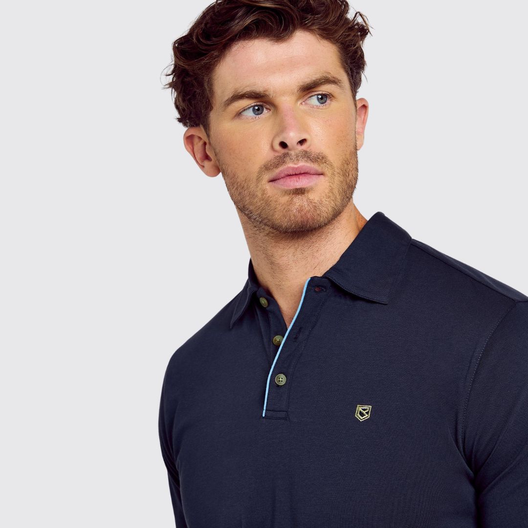 Dubarry Men's Kilmurray Three-Button Polo Shirt in Navy