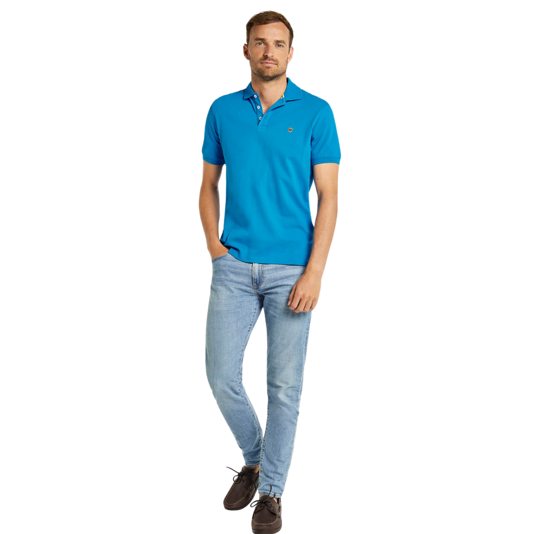 Dubarry Men's Quinlan 4-Way Stretch Polo Shirt in Greek Blue