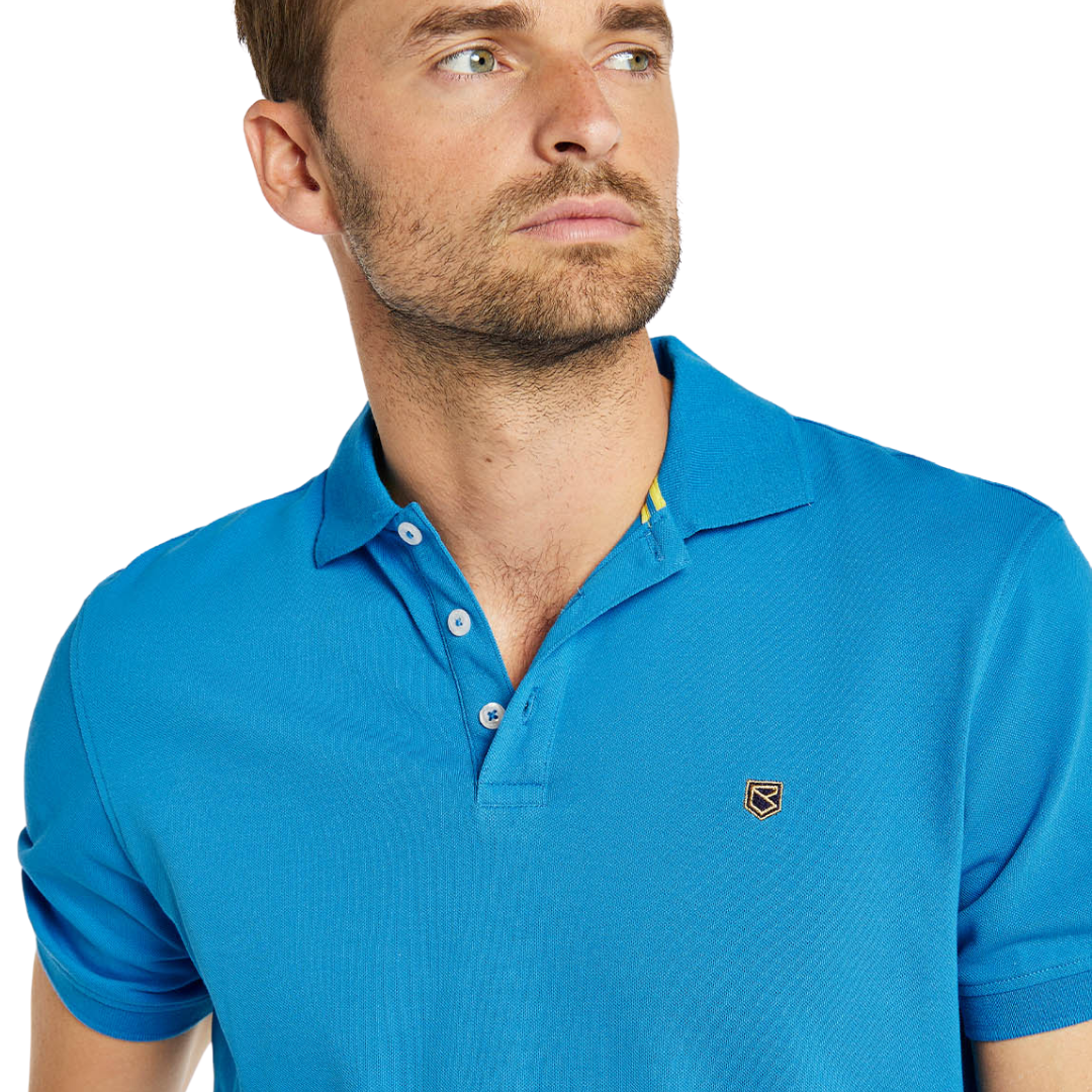 Dubarry Men's Quinlan 4-Way Stretch Polo Shirt in Greek Blue
