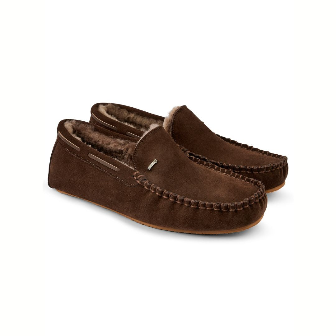 Dubarry Men's Ventry Moccasin Slipper in Cigar