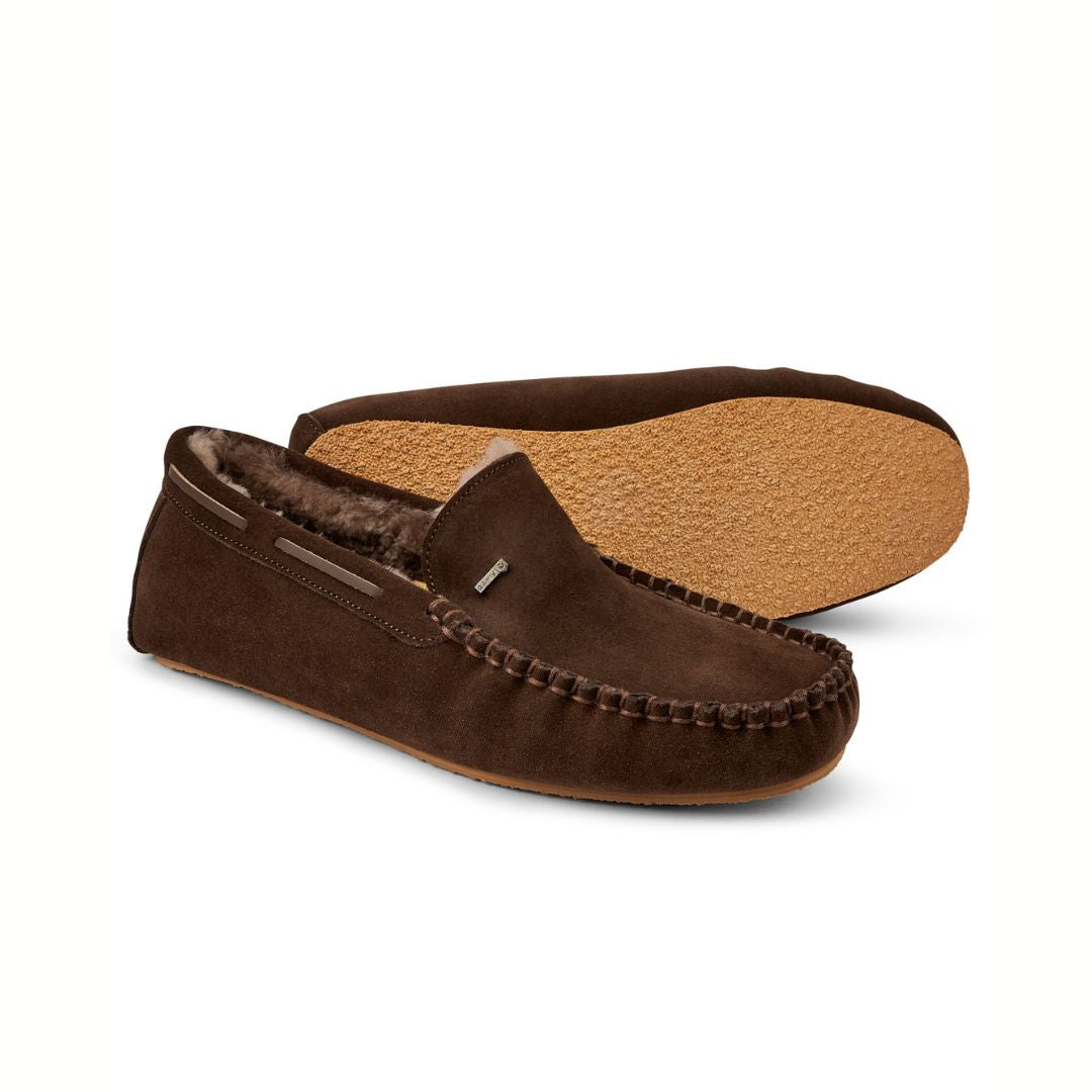 Dubarry Men's Ventry Moccasin Slipper in Cigar