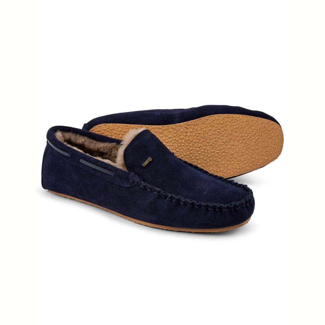 Dubarry Men's Ventry Moccasin Slipper in French Navy