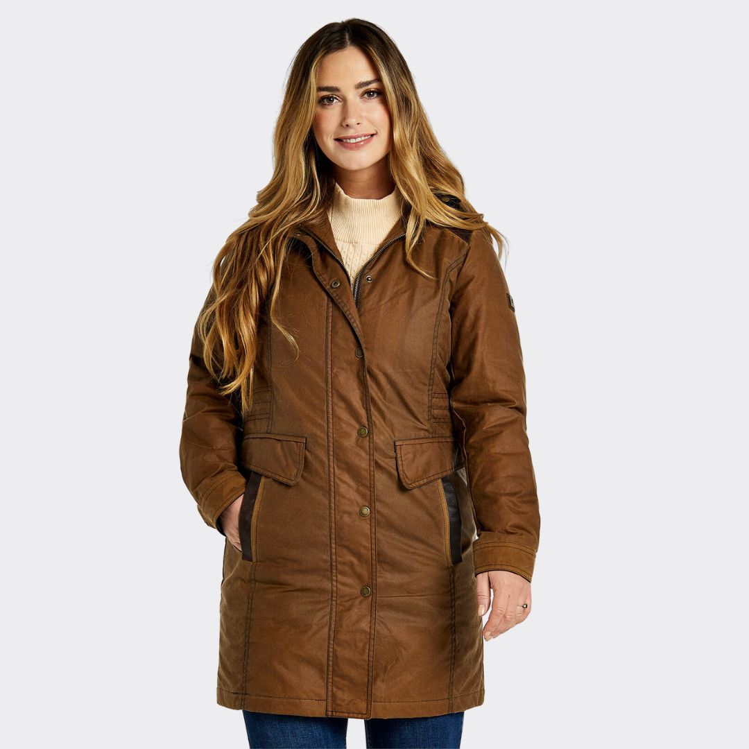 Dubarry Women's Blacklion Waxed Cotton Jacket in Cigar
