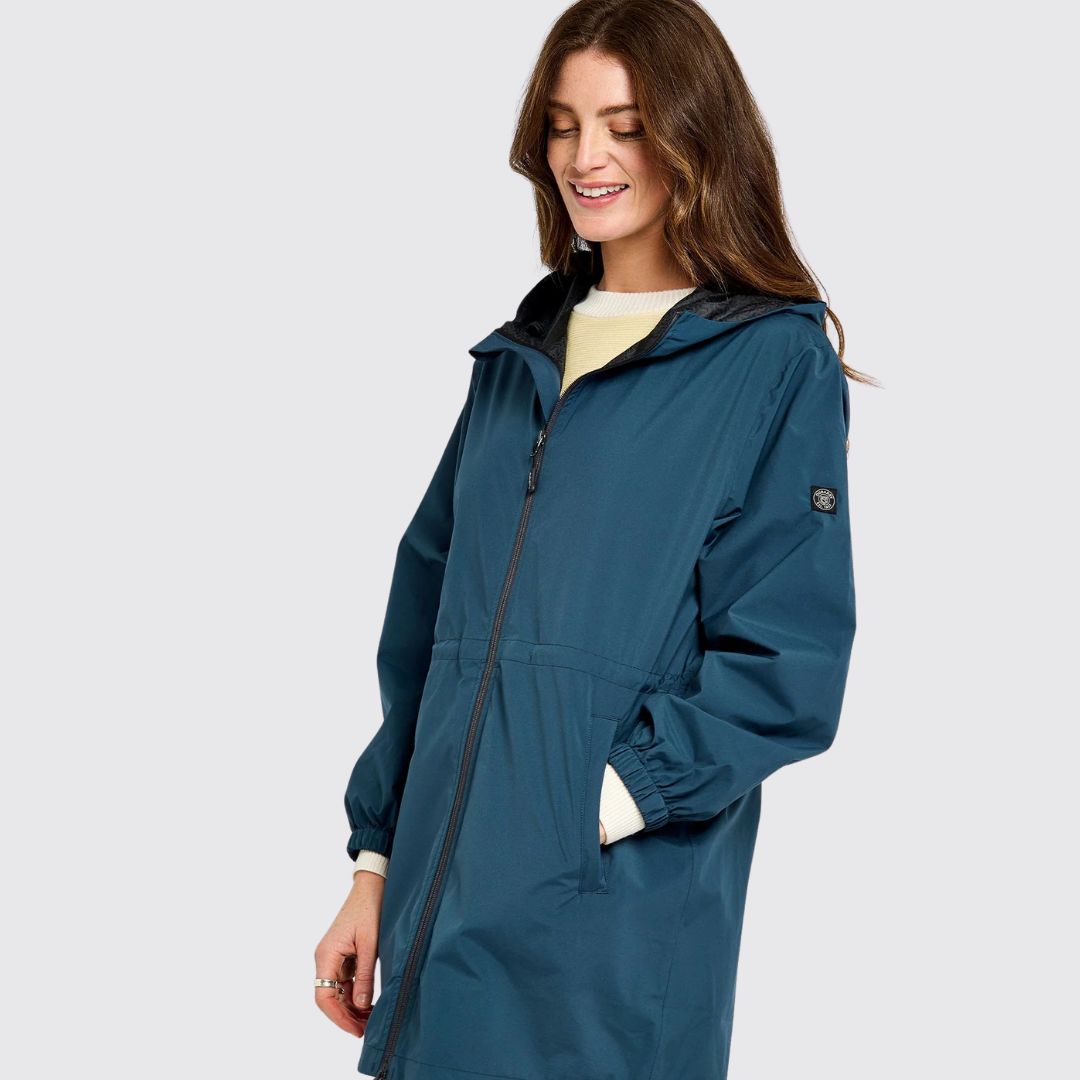 Dubarry Women's Brookside Hooded Rain Mac Coat in Atlantic