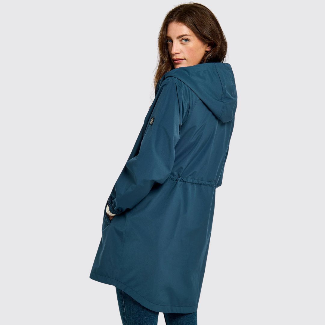 Dubarry Women's Brookside Hooded Rain Mac Coat in Atlantic