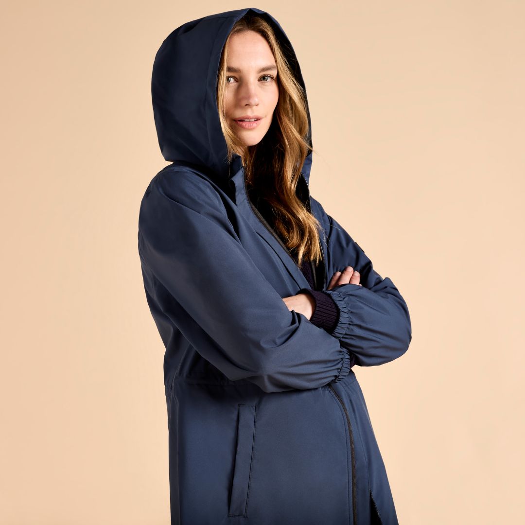 Dubarry Women's Brookside Hooded Rain Mac Coat in Atlantic