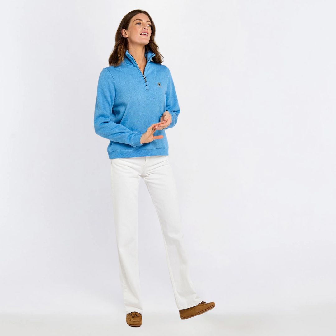 Dubarry Women's Castlemartyr Quarter-zip Jumper in Azure Blue