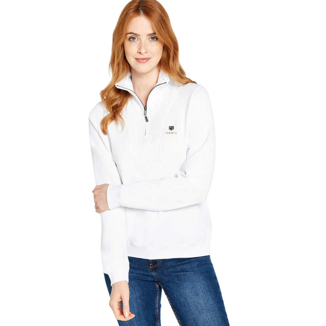 Dubarry Women's Castlemartyr Quarter-zip Jumper in White