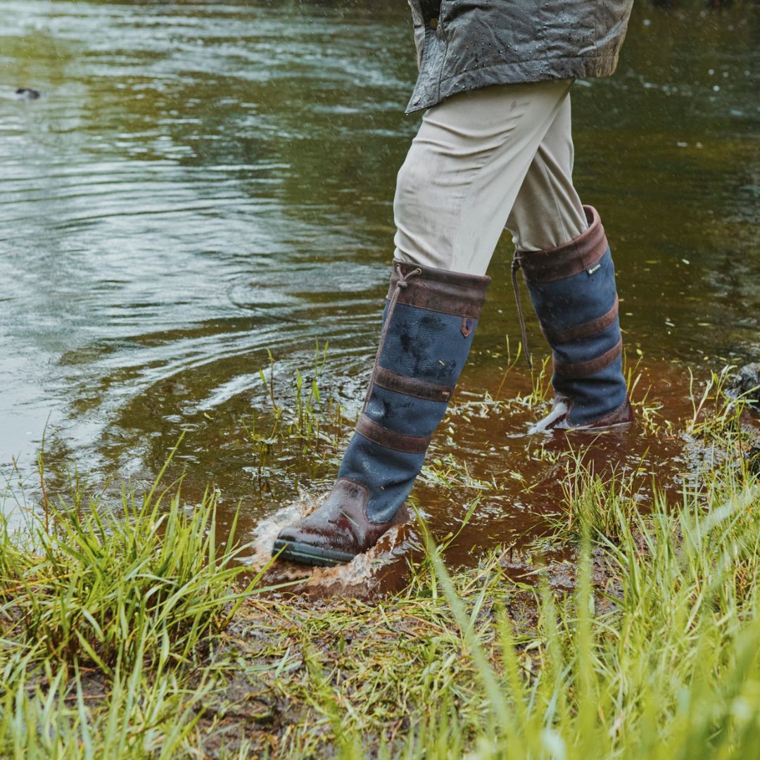 Dubarry Women's Galway Country Boot in Navy & Brown