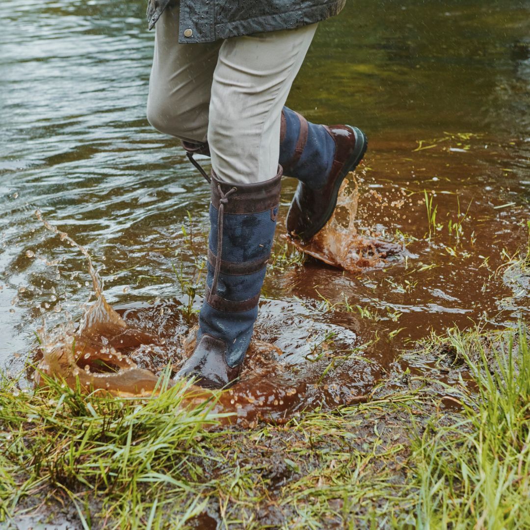 Dubarry Women's Galway Country Boot in Navy & Brown