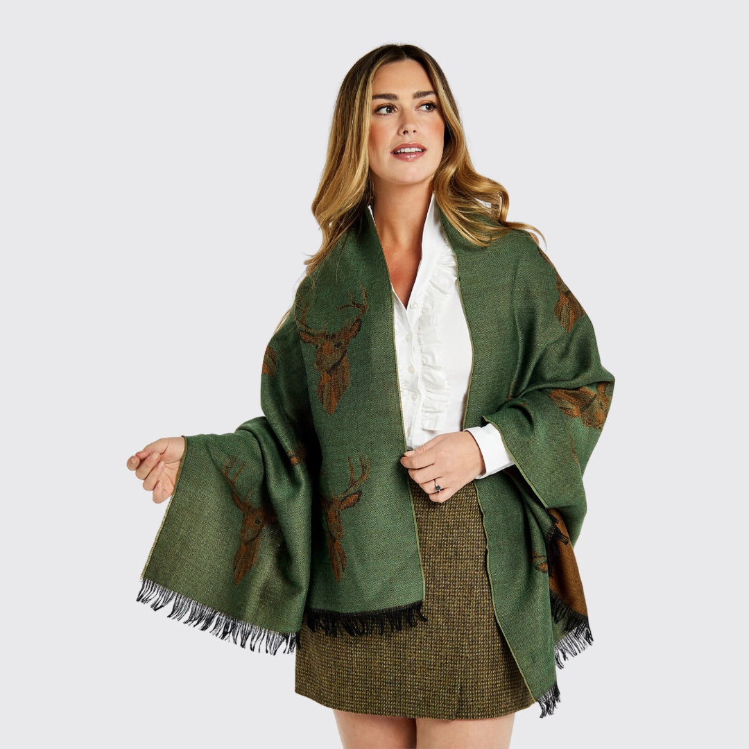 Dubarry Women's Heatherbell Stole in Dusky Green