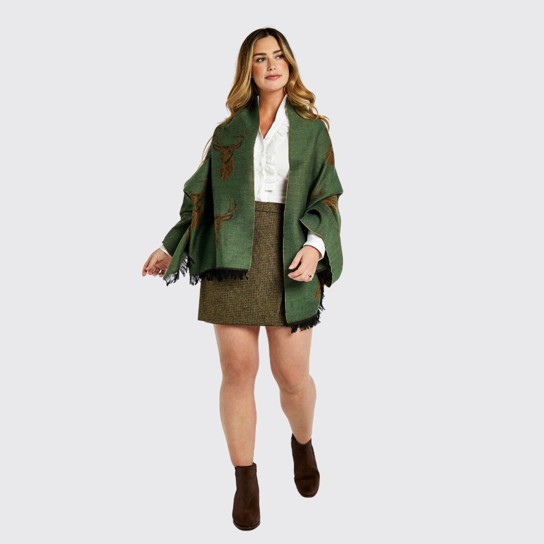 Dubarry Women's Heatherbell Stole in Dusky Green