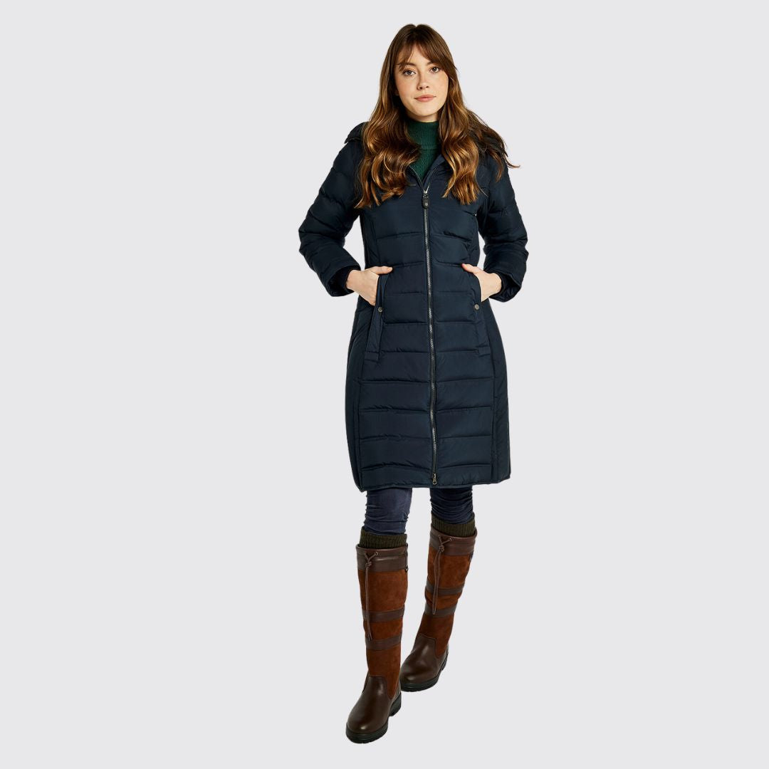 Dubarry Women's Meyers Long Length Coat in Navy