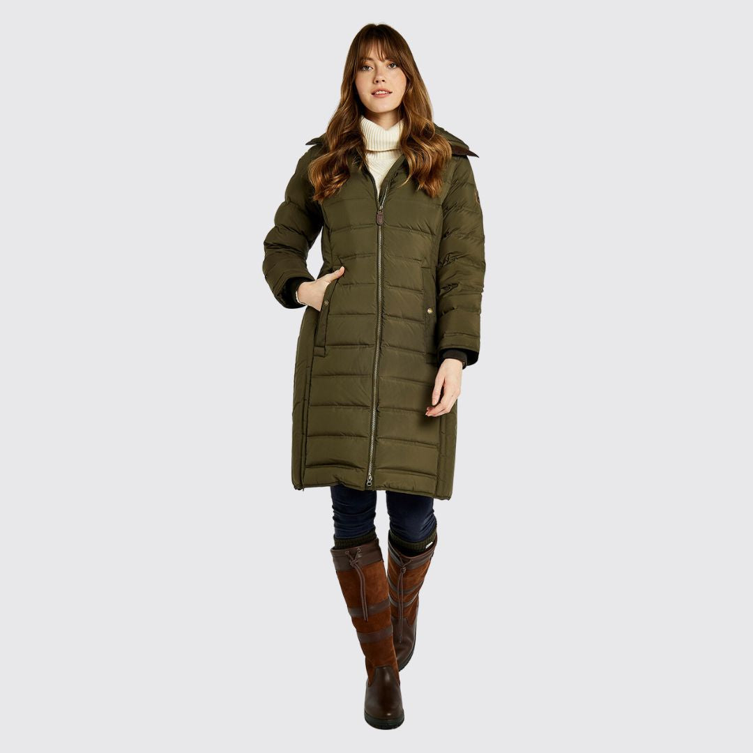 Dubarry Women's Meyers Long Length Coat in Olive