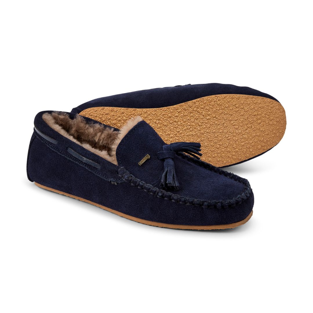 Dubarry Women's Rosslare Moccasin Slipper in French Navy