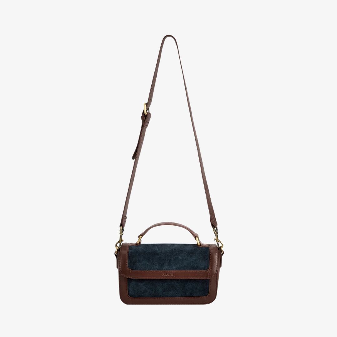 Dubarry Eadestown Structured Suede and Leather Handbag in Navy