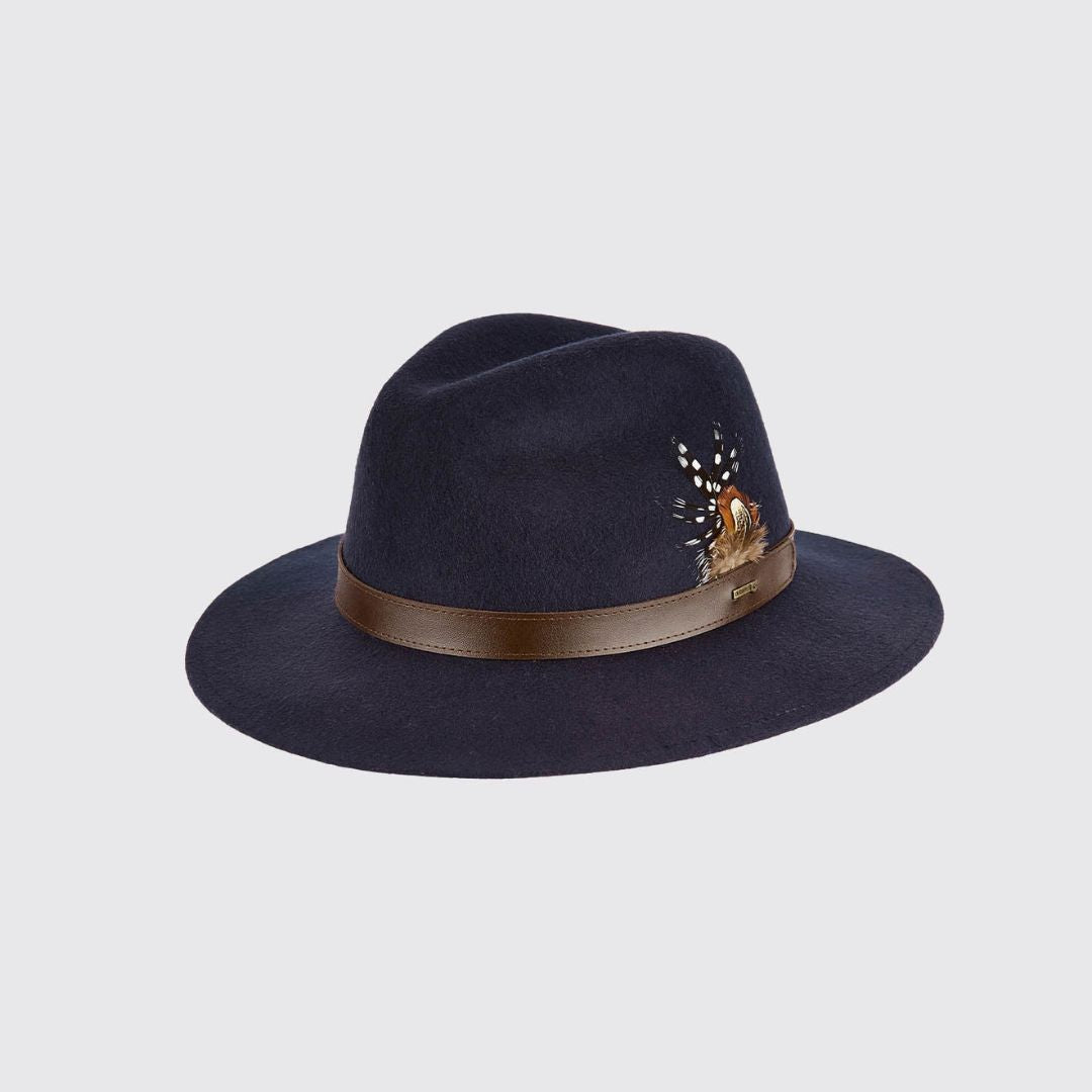 Dubarry Gallagher Fedora Felt Hat in Navy