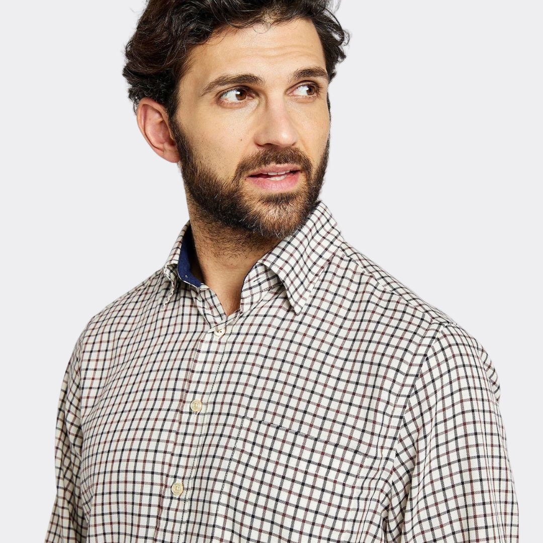 Dubarry Men's Connell Check Shirt in Ox Blood
