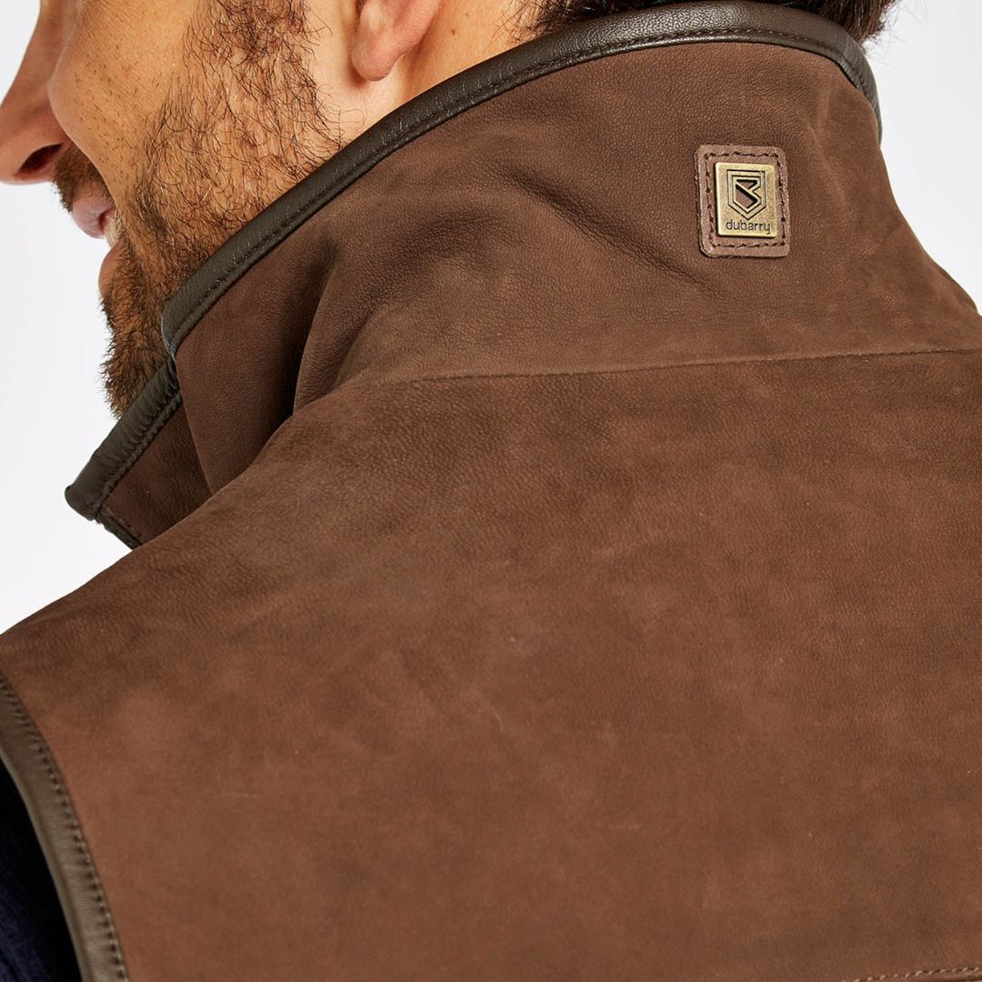 Dubarry Men's Dunhill Leather Gilet in Walnut