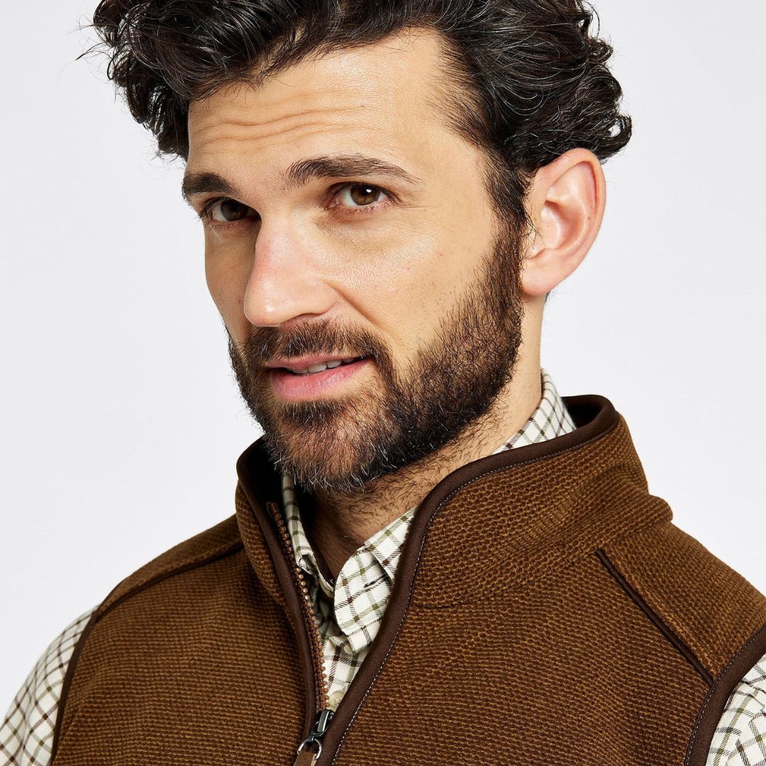 Dubarry Men's Lifford Fleece Gilet in Walnut