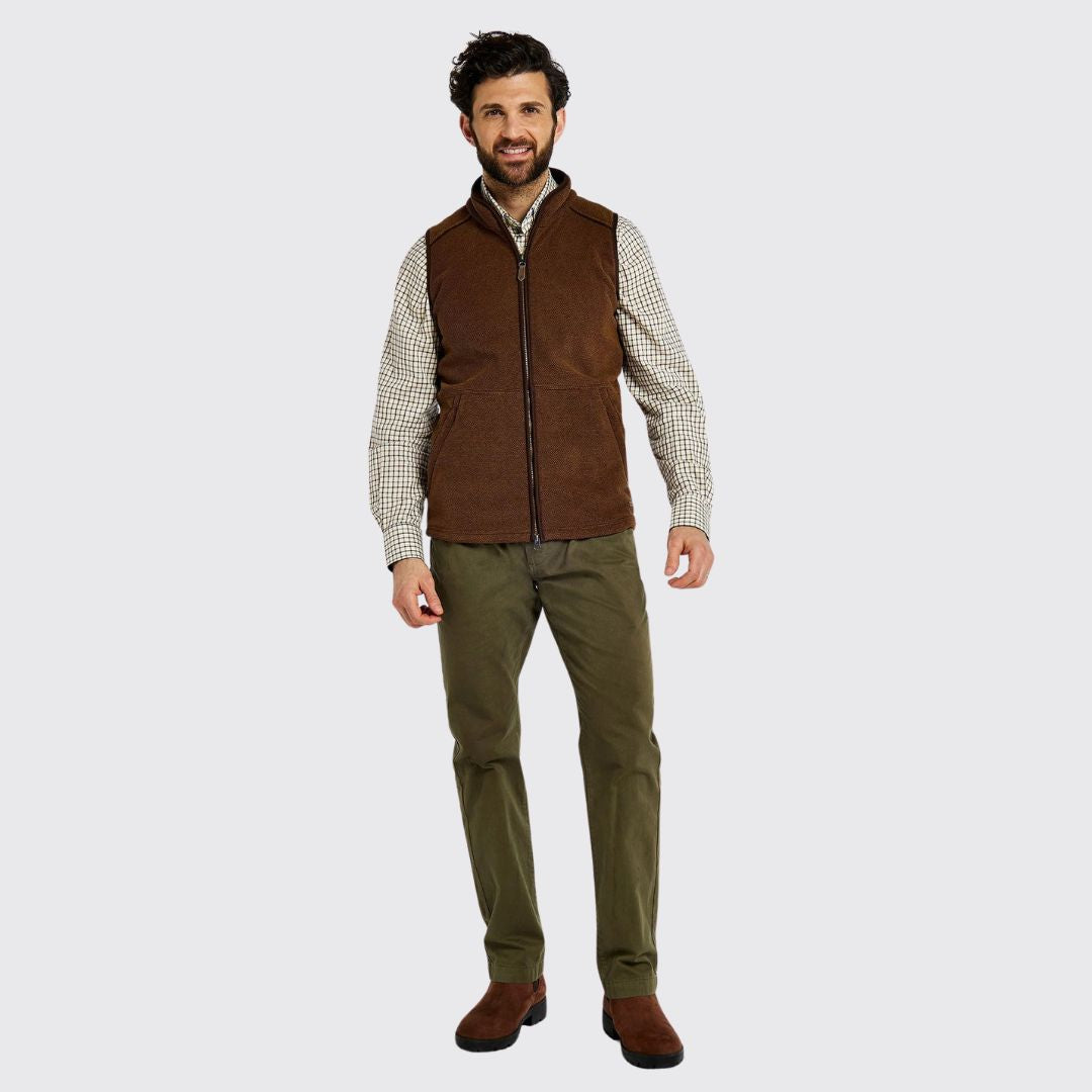 Dubarry Men's Lifford Fleece Gilet in Walnut