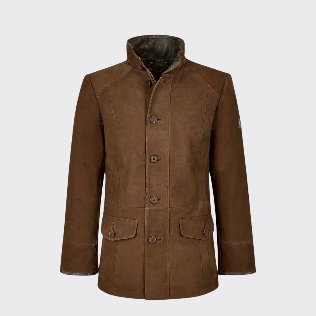 Dubarry Men's Moore Leather Jacket in Walnut