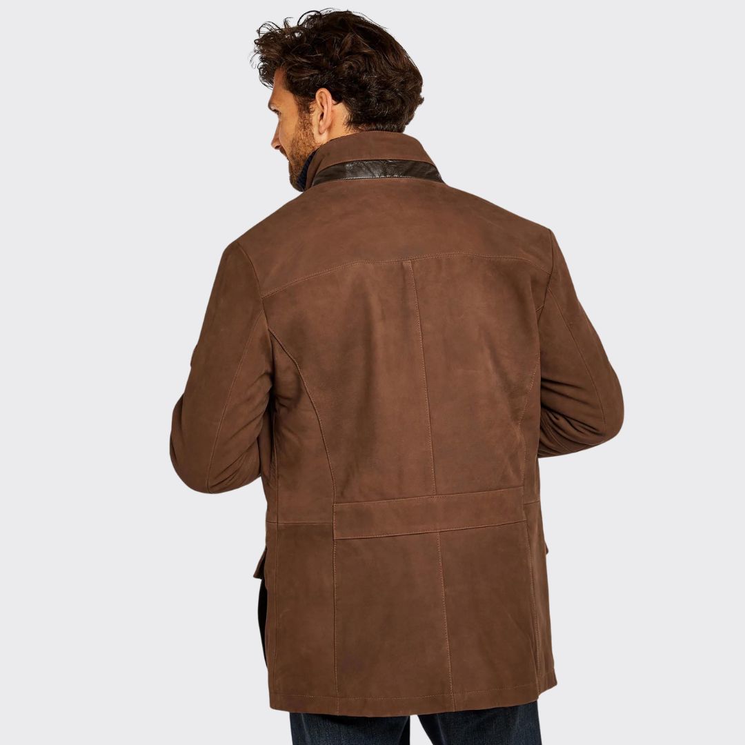 Dubarry Men's Moore Leather Jacket in Walnut