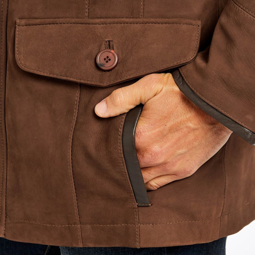Dubarry Men's Moore Leather Jacket in Walnut