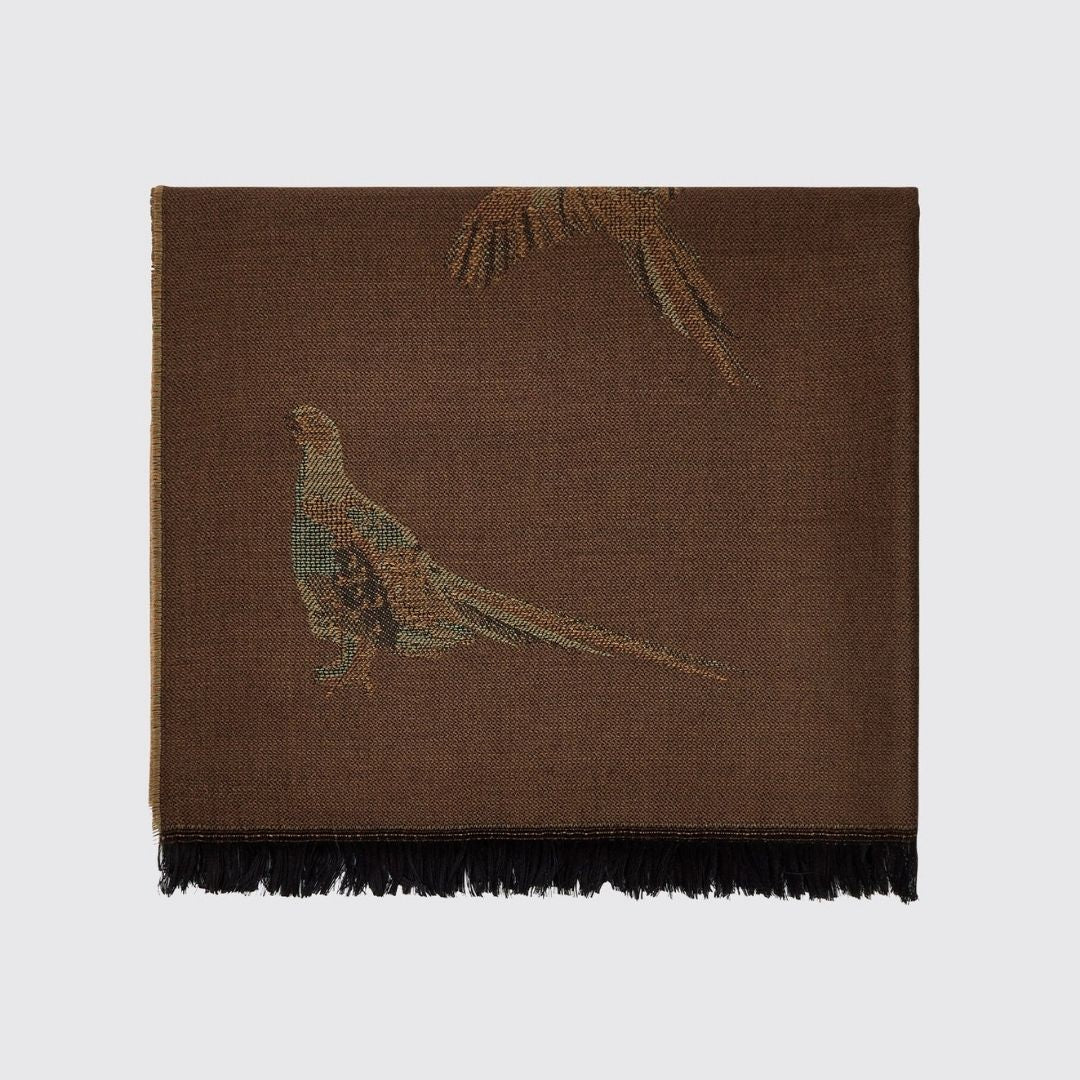 Dubarry Women's Birchdale Pheasant Wool Scarf in Bourbon