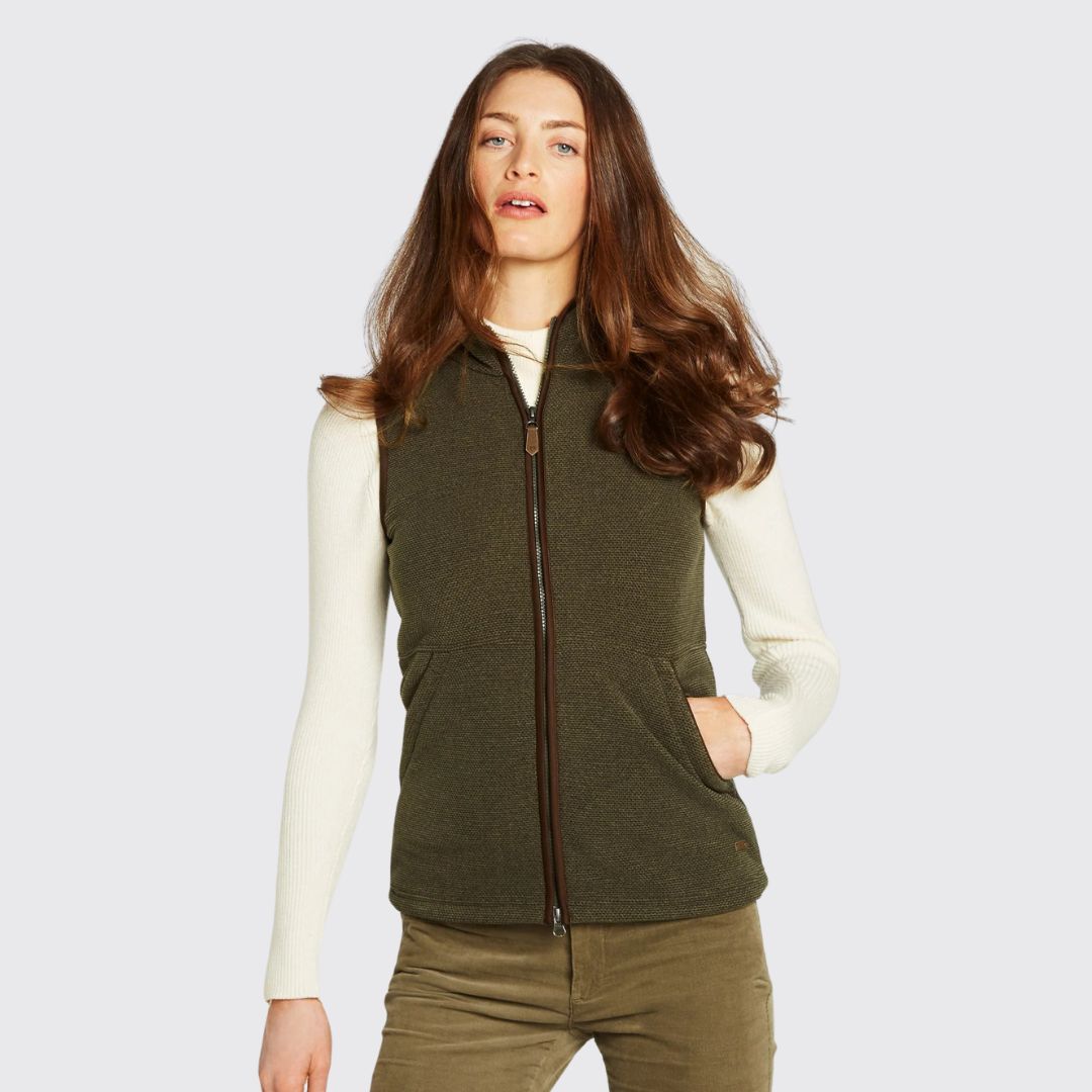 Dubarry Women's Carbury Women's Fleece Gilet in Olive