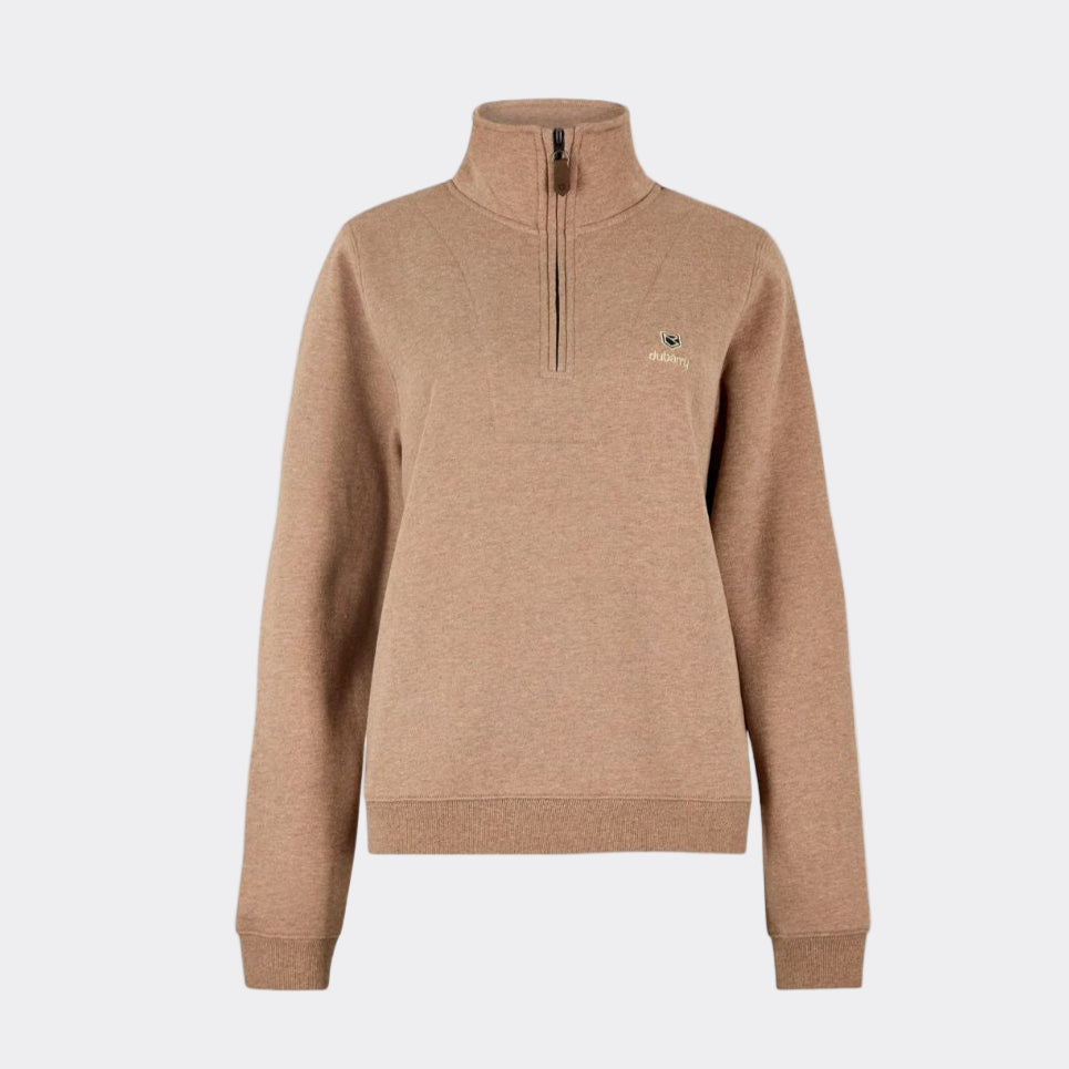 Brown half-zip sweatshirt on a white background