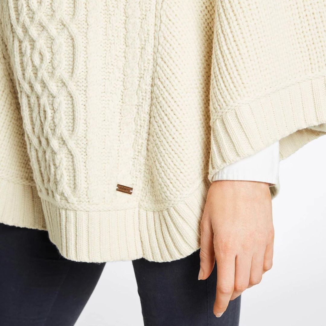 Dubarry Women's Kilronan Merino Poncho in Cream