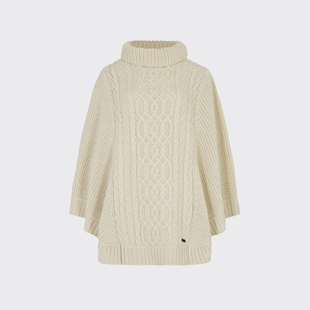 Dubarry Women's Kilronan Merino Poncho in Cream