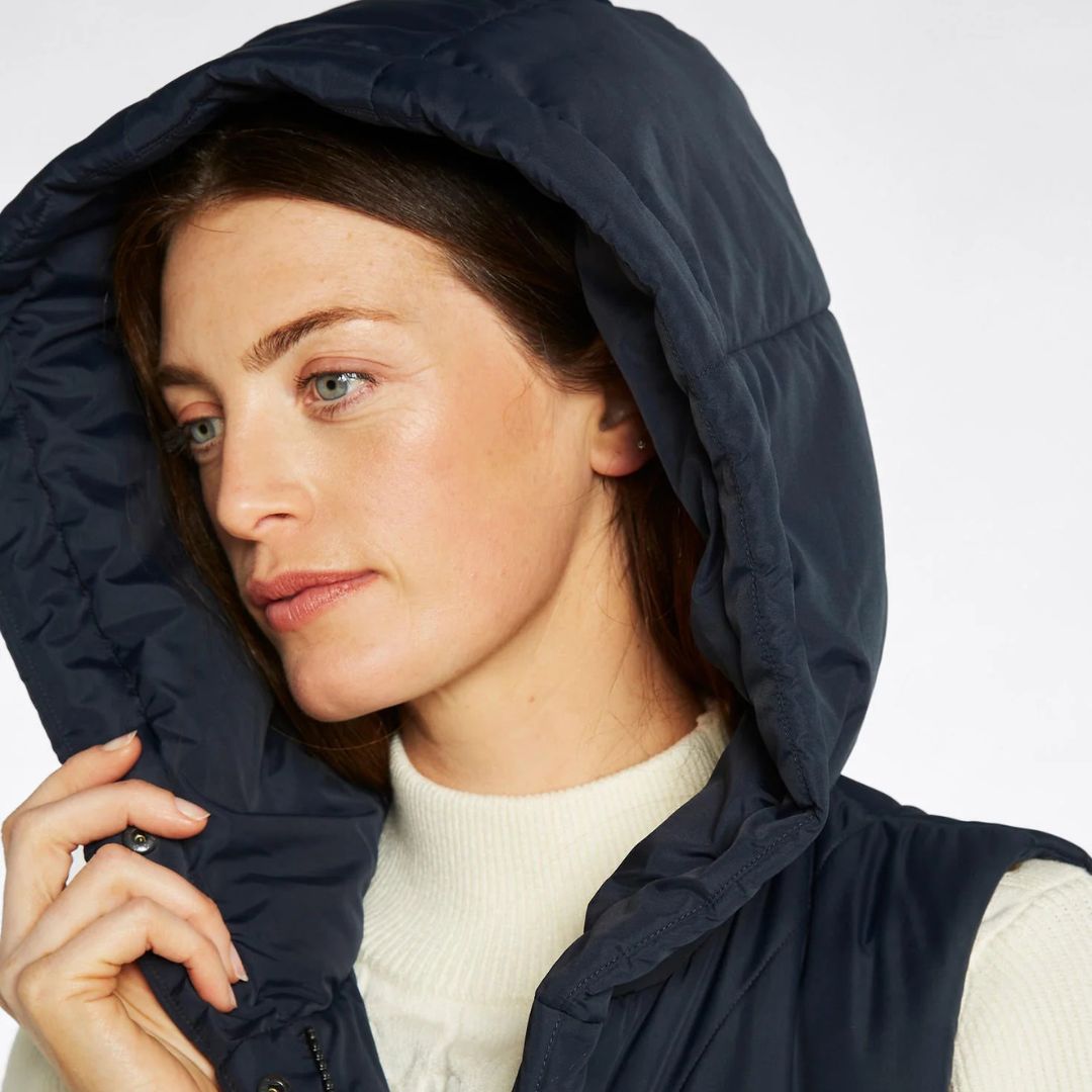 Dubarry Women's Ryan Hooded Long Gilet in Navy