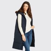 Dubarry Women's Ryan Hooded Long Gilet in Navy