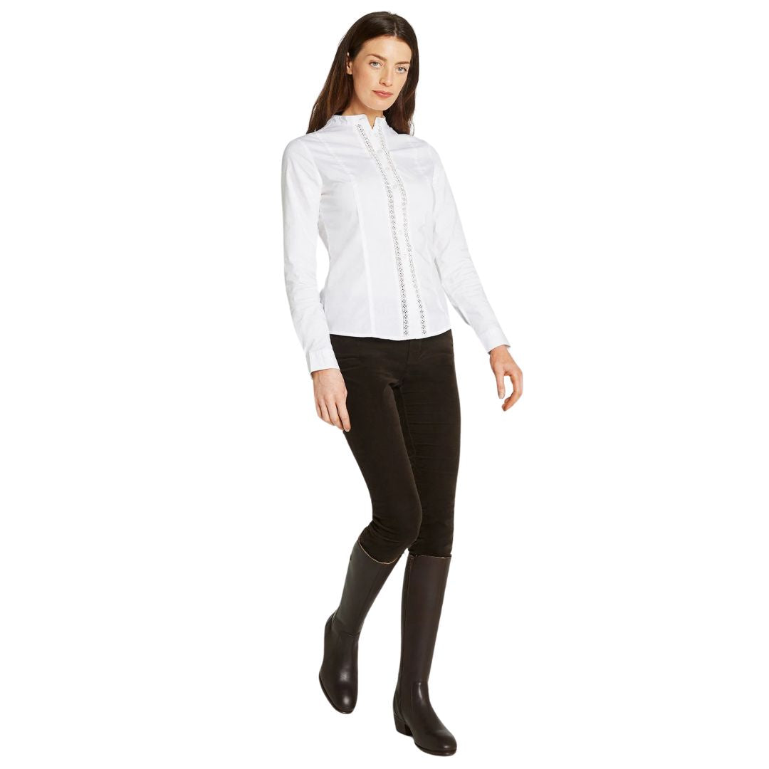 Dubarry Women's Waterlily Mandarin Collar Shirt in White