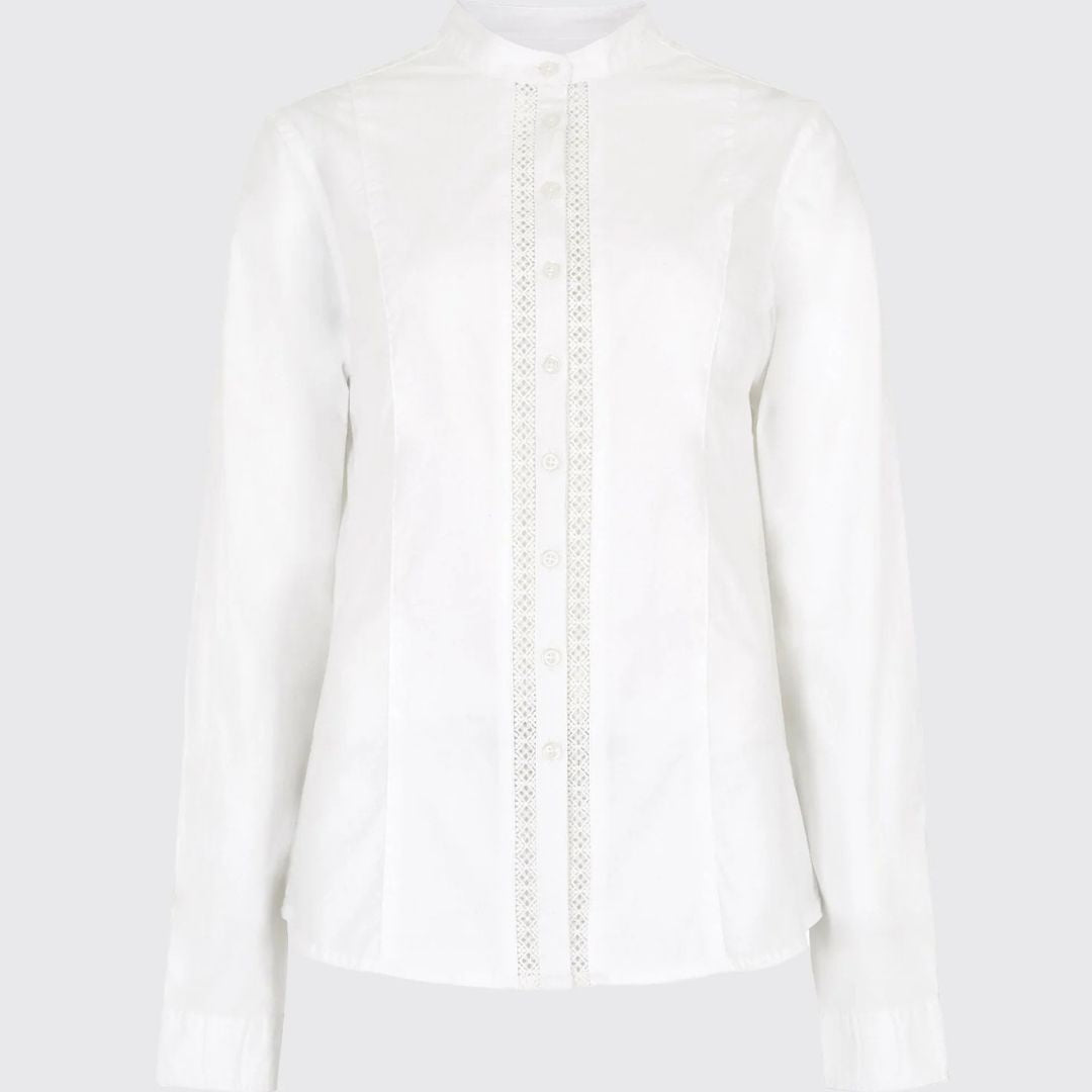 Dubarry Women's Waterlily Mandarin Collar Shirt in White