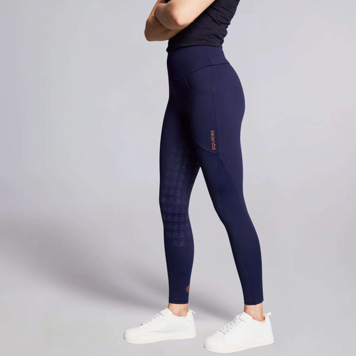 Equieire Women's Jessica 3/4 Grip Perform Riding Leggings in Navy