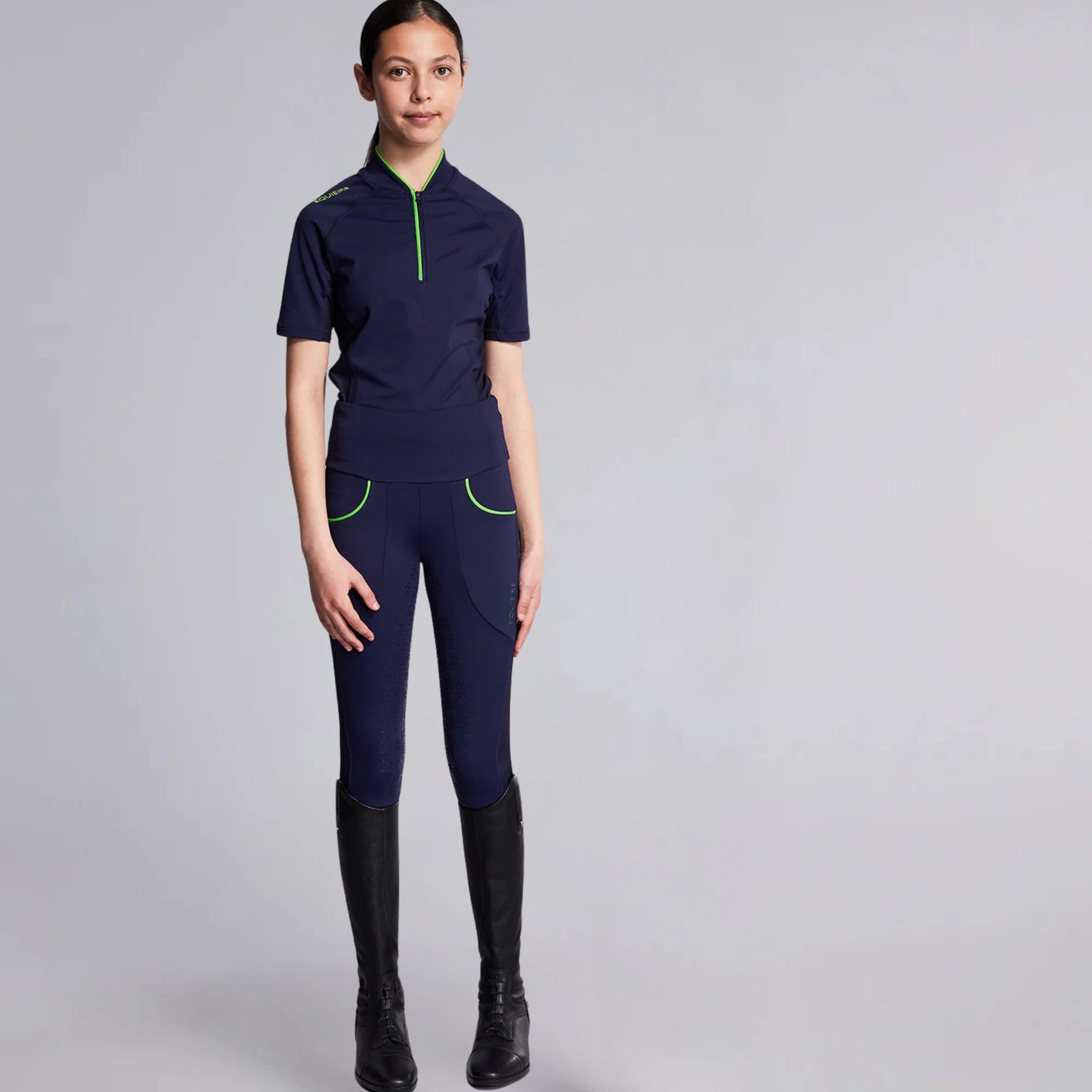 Equieire Women's Jessica Perform Full Seat Riding Leggings in Team Ireland - Navy