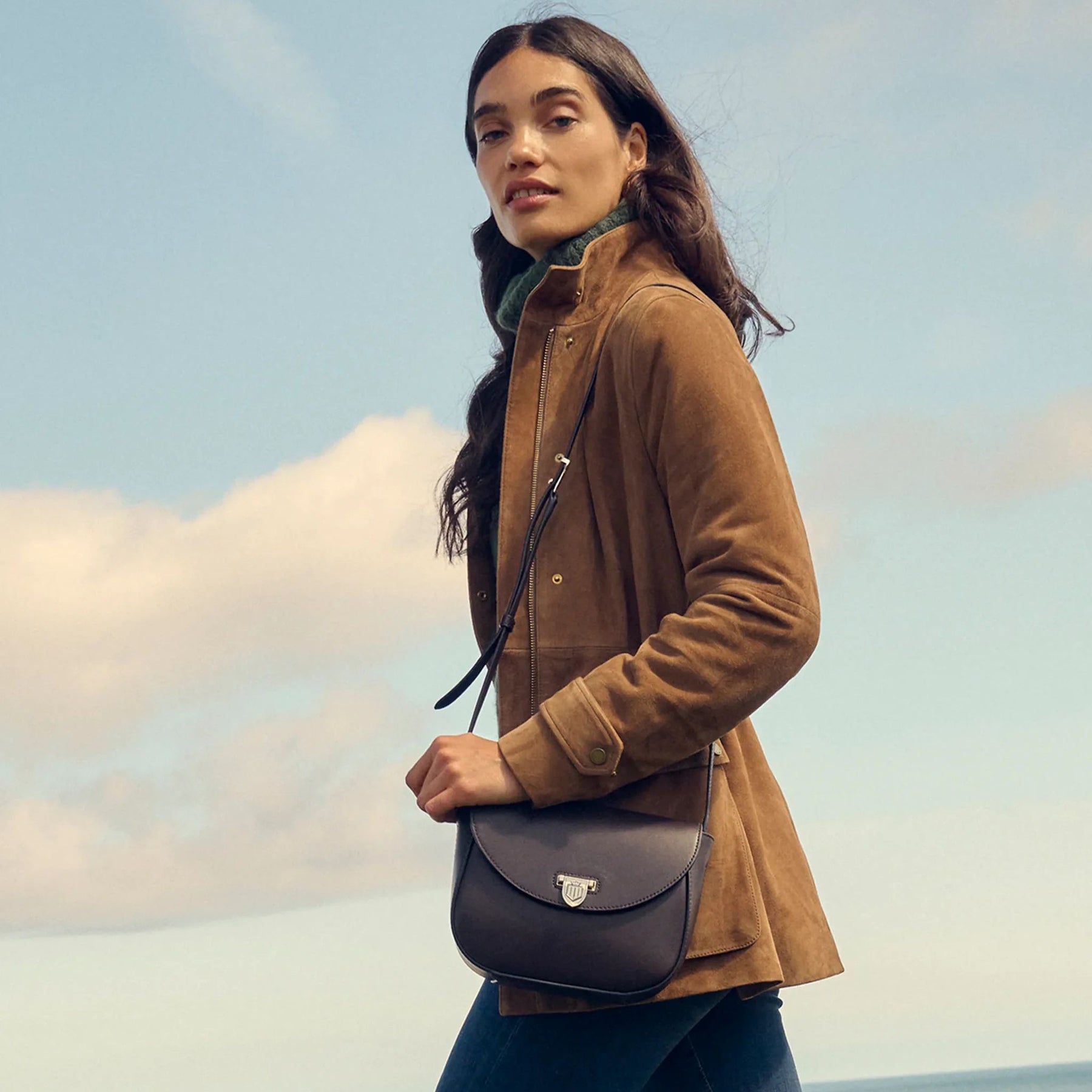 Fairfax & Favor Blenheim Leather Saddle Bag in Mahogany