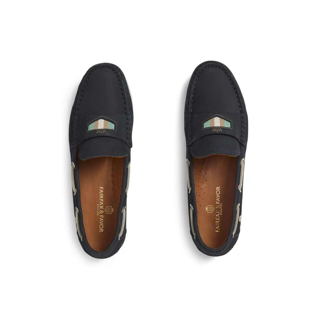 Fairfax & Favor Boston Deck Shoes in Navy & Mint